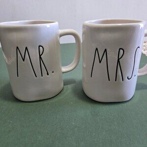 Pair of Rae Dunn Coffee Mugs - Mr. & Mrs